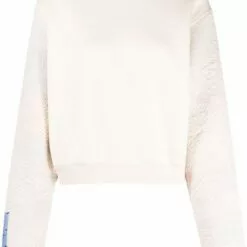 MCQ Logo-patch Jacquard Sweatshirt In 9704 FLAX - Sweatshirts