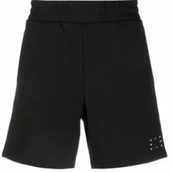 MCQ Contrast Stitch Logo Shorts In 1000 DARKEST BLACK - Bermuda Shorts
