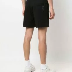 MCQ Contrast Stitch Logo Shorts In 1000 DARKEST BLACK - Bermuda Shorts -MCQ store online 17156816 34807112 600