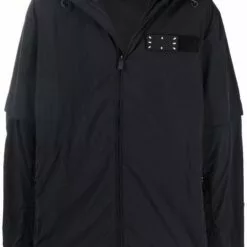 MCQ Logo Patch Hooded Jacket In 1000 Nero - Hooded Jackets