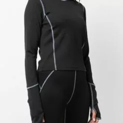 MCQ Contrasting-stitch Top In 1000 DARKEST BLACK - T-shirts & Jerseys -MCQ store online 17163408 35201238 600