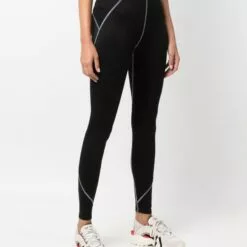 MCQ Contrasting-stitch Leggings In 1000 DARKEST BLACK - -MCQ store online 17164112 35064914 600