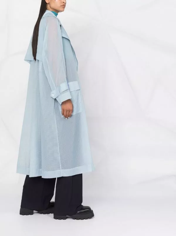 MCQ Wide-lapels Transparent Trench Coat In 4006 BLUE - Single Breasted Coats 6 MCQ Wide-lapels Transparent Trench Coat In 4006 BLUE - Single Breasted Coats - Image 4