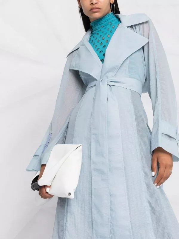 MCQ Wide-lapels Transparent Trench Coat In 4006 BLUE - Single Breasted Coats 7 MCQ Wide-lapels Transparent Trench Coat In 4006 BLUE - Single Breasted Coats - Image 5