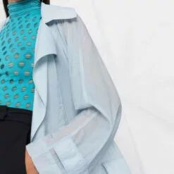 MCQ Wide-lapels Transparent Trench Coat In 4006 BLUE - Single Breasted Coats 10 MCQ Wide-lapels Transparent Trench Coat In 4006 BLUE - Single Breasted Coats -MCQ store online 17200527 34961173 600