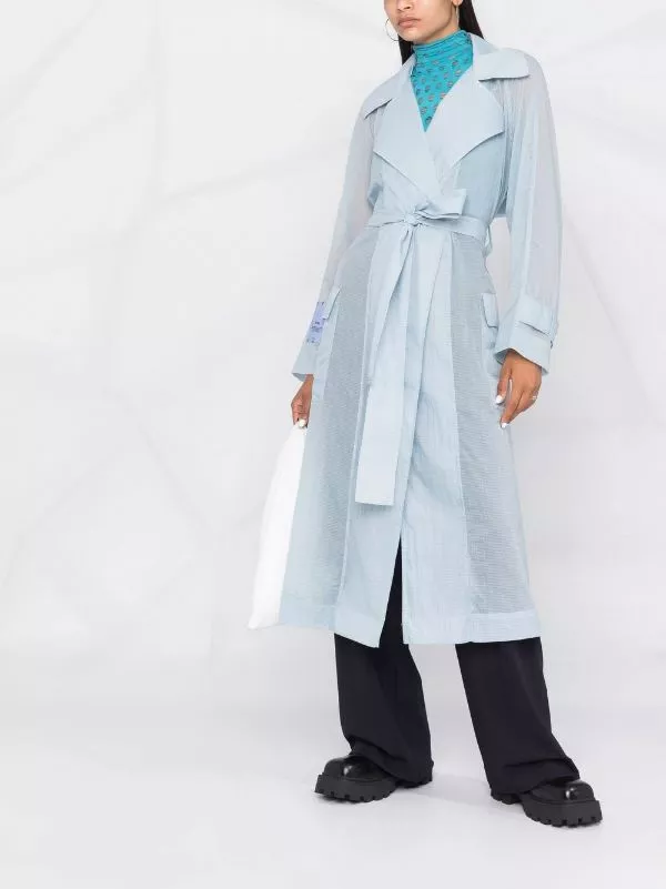 MCQ Wide-lapels Transparent Trench Coat In 4006 BLUE - Single Breasted Coats 4 MCQ Wide-lapels Transparent Trench Coat In 4006 BLUE - Single Breasted Coats - Image 2