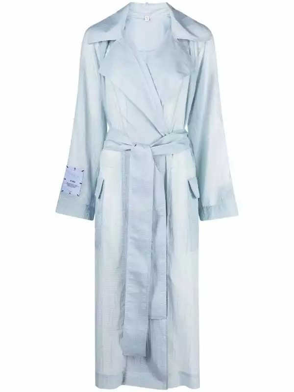 MCQ Wide-lapels Transparent Trench Coat In 4006 BLUE - Single Breasted Coats 3 MCQ Wide-lapels Transparent Trench Coat In 4006 BLUE - Single Breasted Coats