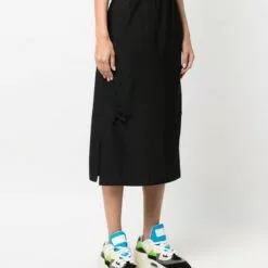 MCQ Shift Silk Midi Skirt In 1000 BLACK - Straight Skirts -MCQ store online 17200531 35063661 600