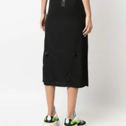 MCQ Shift Silk Midi Skirt In 1000 BLACK - Straight Skirts -MCQ store online 17200531 35063680 600