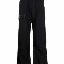 MCQ Straight-leg Stitch-detail Trousers In 1000 BLACK - Regular & Straight-Leg Trousers
