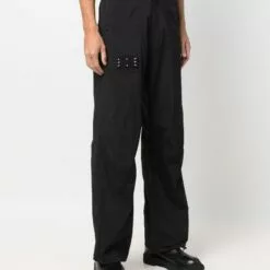 MCQ Straight-leg Stitch-detail Trousers In 1000 BLACK - Regular & Straight-Leg Trousers -MCQ store online 17200544 35029493 600