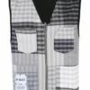 MCQ Patchwork Check-print Vest Jacket In 1000 BLACK/ GREY - Waistcoats & Gilets -MCQ store online 17224975 35616641 600