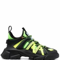 MCQ Lace-up Panelled Sneakers In NERO - Hi-Tops