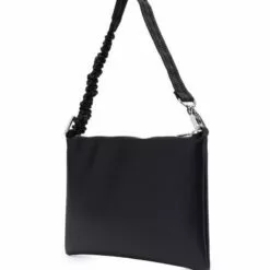MCQ Ruched-strap Leather Tote Bag In 1000 BLACK - Tote Bags -MCQ store online 17241293 35705752 600