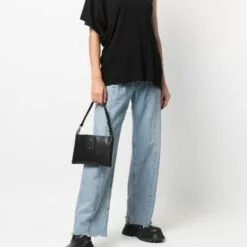 MCQ Ruched-strap Leather Tote Bag In 1000 BLACK - Tote Bags -MCQ store online 17241293 35706587 600