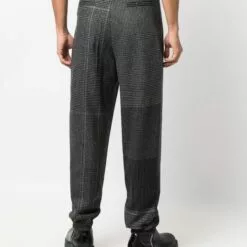 MCQ Plaid Pattern Trousers In 1014 GREY/BLACK - Tapered Trousers -MCQ store online 17250934 35948372 600