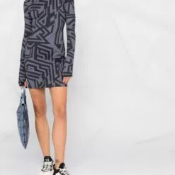 MCQ Abstract-print Dress In NERO - Day Dresses -MCQ store online 17276597 35646130 600
