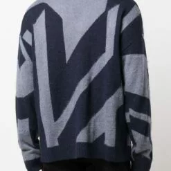 MCQ Patterned Crew Neck Jumper In 4009 BLUE - Jumpers -MCQ store online 17283844 35433892 600