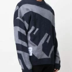 MCQ Patterned Crew Neck Jumper In 4009 BLUE - Jumpers -MCQ store online 17283844 35433894 600