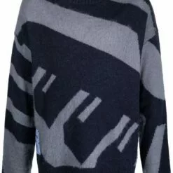 MCQ Patterned Crew Neck Jumper In 4009 BLUE - Jumpers
