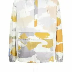 MCQ Abstract-print Hooded Jacket In OPTIC WHITE - Sport Jackets & Windbreakers