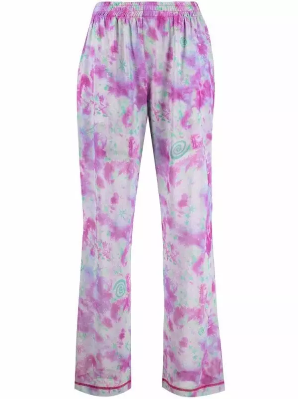( New Season ) MCQ Tie-dye Print Straight Trousers In 6348 - 3 ( New Season ) MCQ Tie-dye Print Straight Trousers In 6348 -