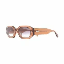 ( New Season ) MCQ Octagonal Slim Sunglasses In 003 BROWN - -MCQ store online 17655980 36981348 600