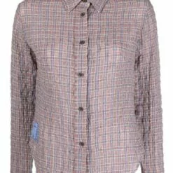 ( New Season ) MCQ Check-print Button-up Shirt In 6005 PINK MULTI - Shirts
