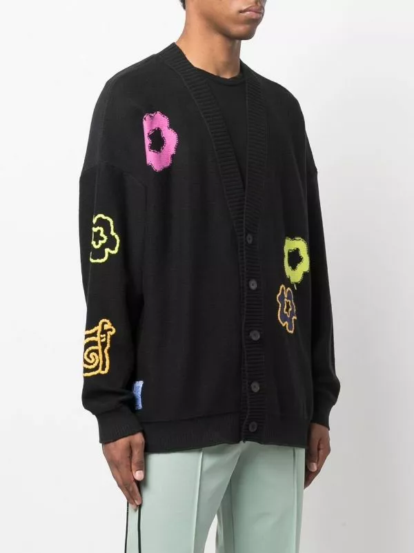 ( New Season ) MCQ Appliqué-detail Cardigan In 1000 BLACK - Cardigans 5 ( New Season ) MCQ Appliqué-detail Cardigan In 1000 BLACK - Cardigans - Image 3