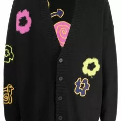 ( New Season ) MCQ Appliqué-detail Cardigan In 1000 BLACK - Cardigans