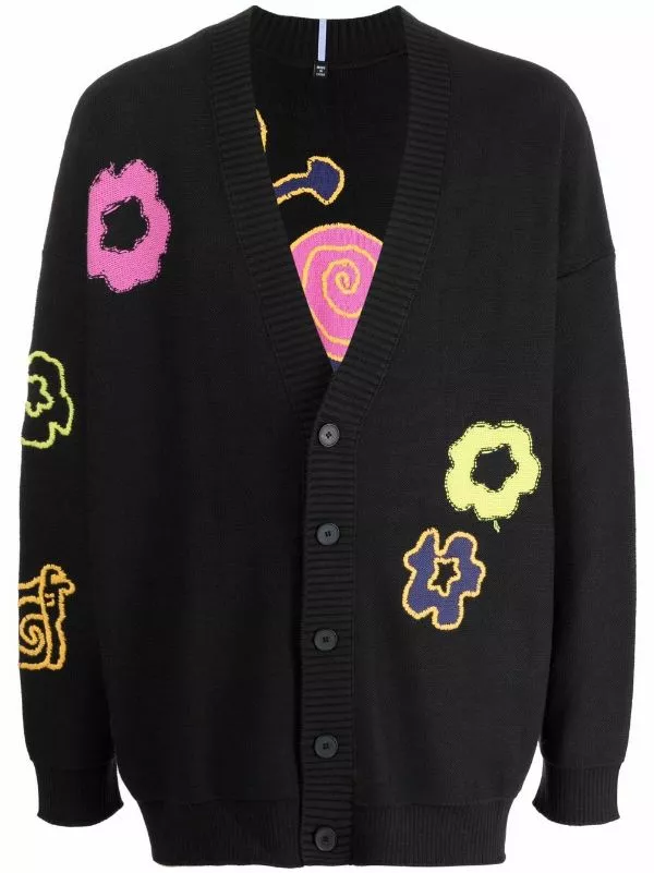 ( New Season ) MCQ Appliqué-detail Cardigan In 1000 BLACK - Cardigans 3 ( New Season ) MCQ Appliqué-detail Cardigan In 1000 BLACK - Cardigans