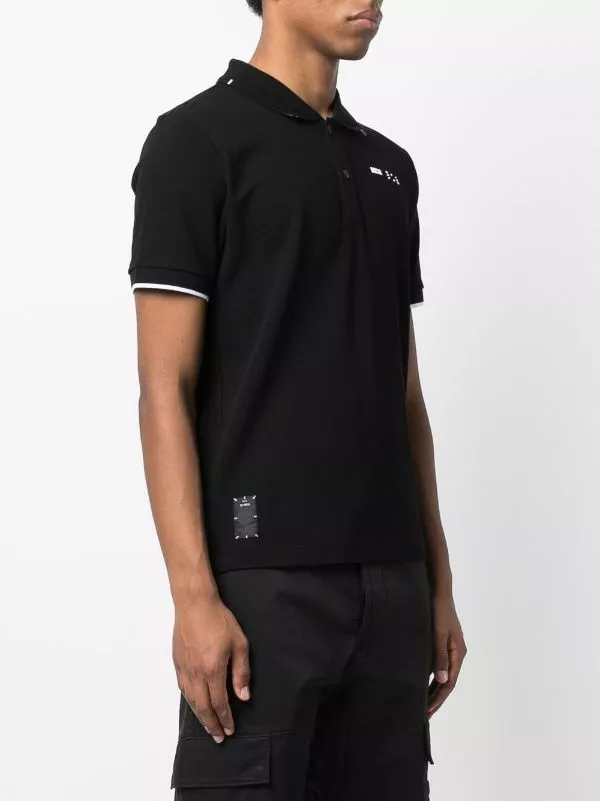 ( New Season ) MCQ Logo-embroidered Polo Shirt In 1000 BLACK - Polo Shirts 5 ( New Season ) MCQ Logo-embroidered Polo Shirt In 1000 BLACK - Polo Shirts - Image 3