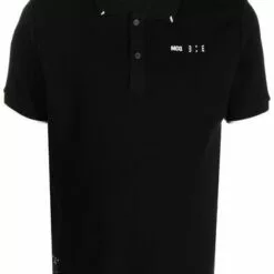 ( New Season ) MCQ Logo-embroidered Polo Shirt In 1000 BLACK - Polo Shirts
