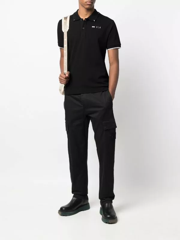 ( New Season ) MCQ Logo-embroidered Polo Shirt In 1000 BLACK - Polo Shirts 4 ( New Season ) MCQ Logo-embroidered Polo Shirt In 1000 BLACK - Polo Shirts - Image 2