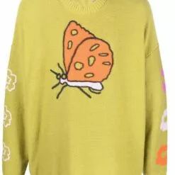 ( New Season ) MCQ Butterfly-motif Cotton Jumper In 3044 GREEN - Jumpers