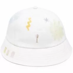 ( New Season ) MCQ Doodle Print Bucket Hat In 9012 WHITE - Hats