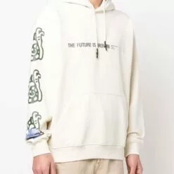 ( New Season ) MCQ Slogan-print Cotton Hoodie In 9012 BEIGE - Hoodies -MCQ store online 17715941 37157029 600