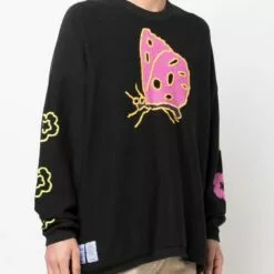 ( New Season ) MCQ Butterfly-print Cotton Sweatshirt In 1000 BLACK - Sweatshirts -MCQ store online 17715946 37154926 600