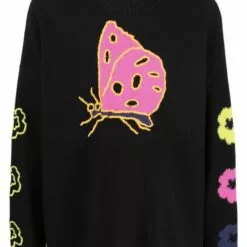 ( New Season ) MCQ Butterfly-print Cotton Sweatshirt In 1000 BLACK - Sweatshirts