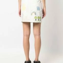 ( New Season ) MCQ Floral-print Denim Mini Skirt In 9012 WHITE - Pencil Skirts 10 ( New Season ) MCQ Floral-print Denim Mini Skirt In 9012 WHITE - Pencil Skirts -MCQ store online 17716424 37152494 600