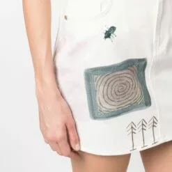 ( New Season ) MCQ Floral-print Denim Mini Skirt In 9012 WHITE - Pencil Skirts 11 ( New Season ) MCQ Floral-print Denim Mini Skirt In 9012 WHITE - Pencil Skirts -MCQ store online 17716424 37153342 600