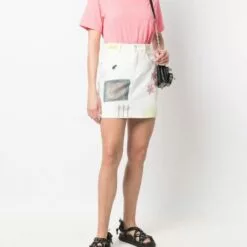 ( New Season ) MCQ Floral-print Denim Mini Skirt In 9012 WHITE - Pencil Skirts 8 ( New Season ) MCQ Floral-print Denim Mini Skirt In 9012 WHITE - Pencil Skirts -MCQ store online 17716424 37153345 600