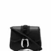 ( New Season ) MCQ Buckle-fastening Leather Messenger Bag In 1000 BLACK - Messenger Bags