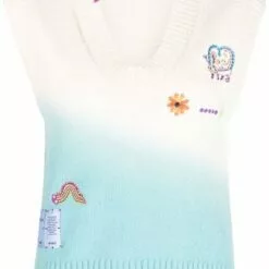 ( New Season ) MCQ Ombré-effect Knitted Vest In 4209 OFFWHITE/BLUE - Knitted Tops