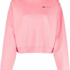 ( New Season ) MCQ Logo-print Cropped Sweatshirt In 6126 Pink - Sweatshirts