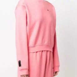 ( New Season ) MCQ Logo-print Cropped Sweatshirt In 6126 Pink - Sweatshirts -MCQ store online 17717231 37153952 600