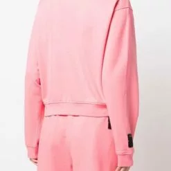 ( New Season ) MCQ Logo-print Cropped Sweatshirt In 6126 Pink - Sweatshirts -MCQ store online 17717231 37153956 600