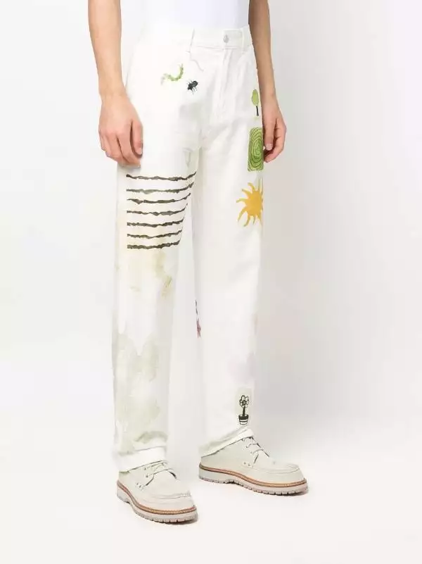 ( New Season ) MCQ Graphic-print Straight-leg Trousers In 9012 WHITE - Regular & Straight-Leg Trousers 5 ( New Season ) MCQ Graphic-print Straight-leg Trousers In 9012 WHITE - Regular & Straight-Leg Trousers - Image 3