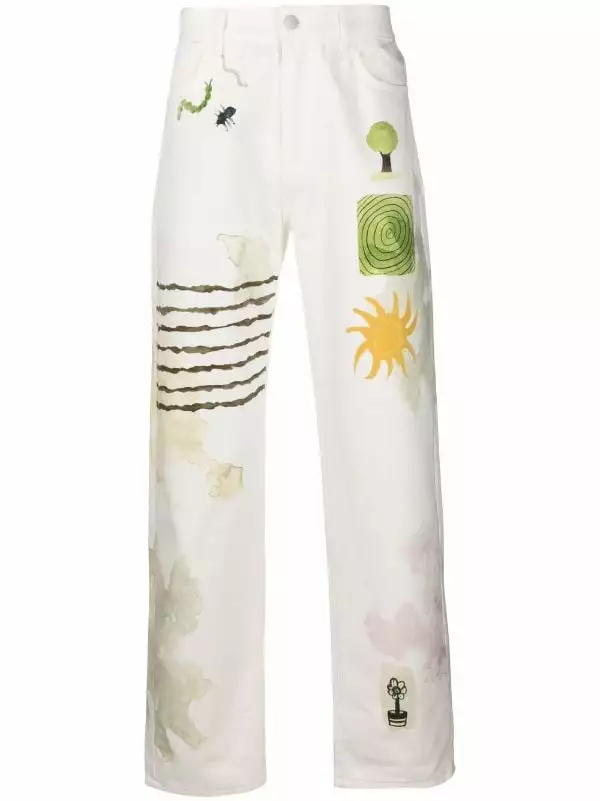 ( New Season ) MCQ Graphic-print Straight-leg Trousers In 9012 WHITE - Regular & Straight-Leg Trousers 3 ( New Season ) MCQ Graphic-print Straight-leg Trousers In 9012 WHITE - Regular & Straight-Leg Trousers