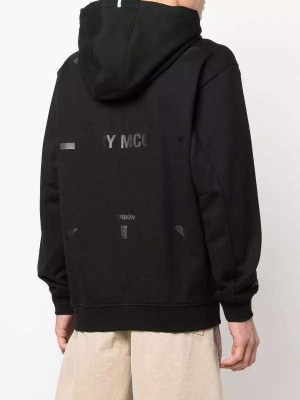 ( New Season ) MCQ Logo-embroidered Cotton Hoodie In 1000 BLACK - Hoodies 6 ( New Season ) MCQ Logo-embroidered Cotton Hoodie In 1000 BLACK - Hoodies - Image 4